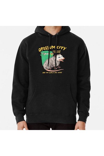 Hvit Stein Φούτερ με στάμπα Opossum City