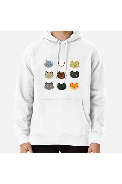 Hvit Stein Φούτερ με στάμπα Thunderclan