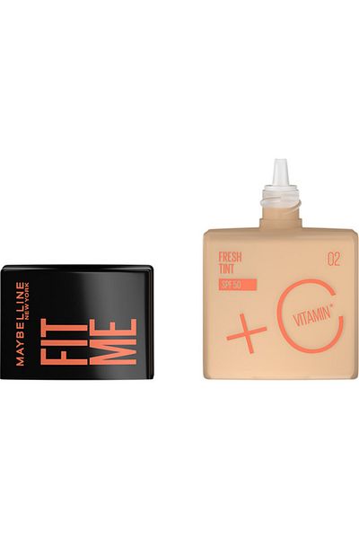 Maybelline New York , Fit Me Fresh Tint Foundation SPF 50 with Brightening Vitamin C, 02