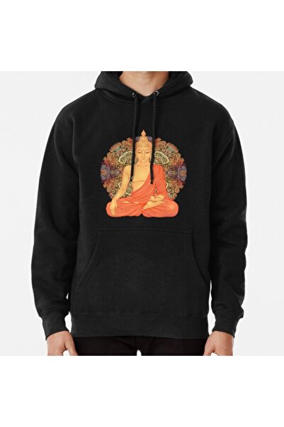 Hvit Stein بوذا الذهبي + سويت شيرت مطبوع ماندالا