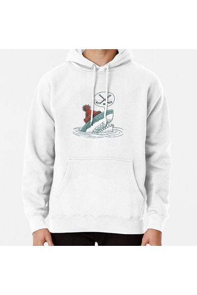 Hvit Stein Φούτερ με στάμπα Hockey Shark