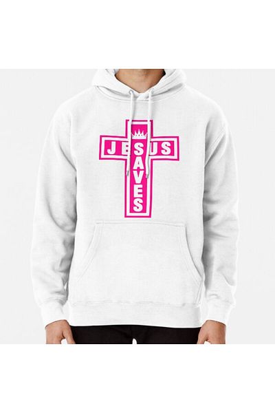 Hvit Stein Jesus Saves Printed Sweatshirt