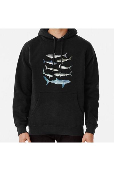 Hvit Stein Φούτερ με στάμπα Sharks
