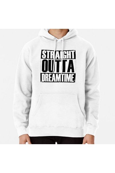 Hvit Stein Φούτερ με στάμπα Straight Outta Dreamtime