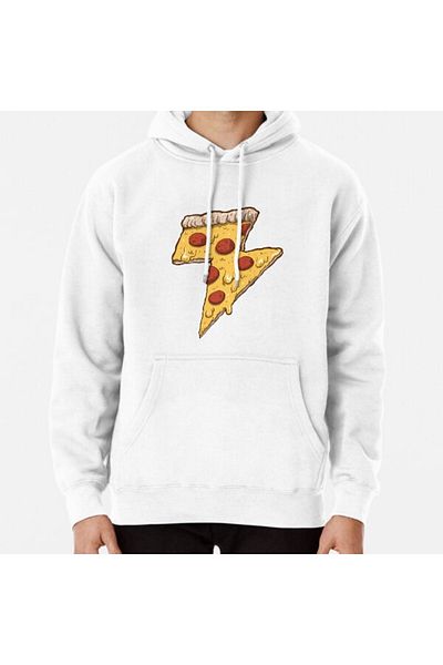 Hvit Stein Hanorac imprimat Thunder Cheesy Pizza