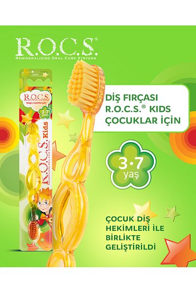 R.O.C.S. Kids Toothbrush - 3-7 Years, Yellow 4607152730500 S