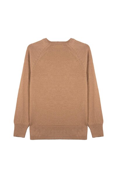 SHERIN Light Brown Crew Neck Sweater