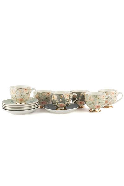 Mikasa Moor Rosy 6-Piece 220Cc Teacup Set