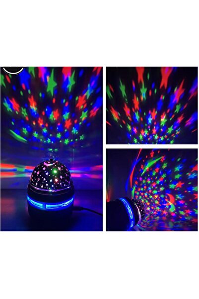TEKNOLOJİDEVİ Ay ve Yıldızlı Gökyüzü Yansıtmalı Dönen Projeksiyon Gece Lambas...