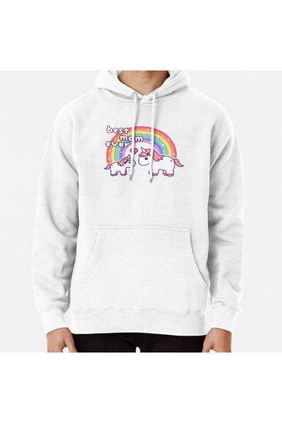 Hvit Stein Cute Unicorn Mom Printed Sweatshirt