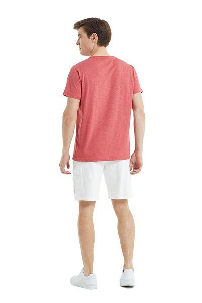 Blackspade 30855 Wine Color Cotton Round Neck Short Sleeve Men's T-shirt