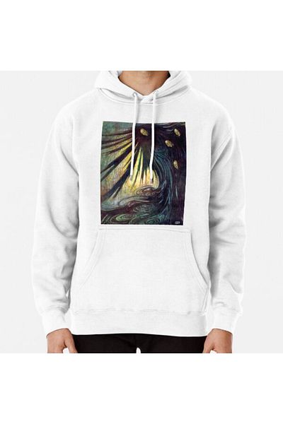 Hvit Stein The Haunted Palace - Edmund Dulac for Edgar Allan Poe Printed Sweatshirt