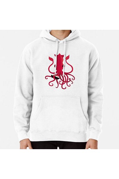 Hvit Stein Φούτερ με στάμπα Kraken Attaken