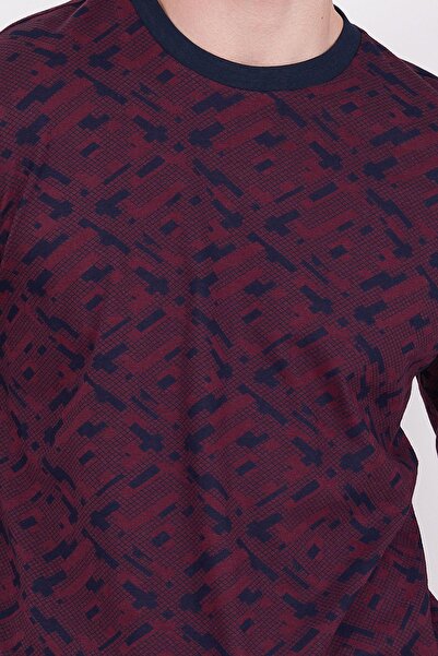 Arnetta Bordo Renk Erkek Uzun Kollu Battal Pijama Takımı