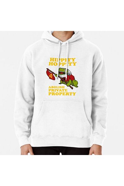 Hvit Stein Φούτερ με στάμπα Hippity Hoppity Abolish Private Property