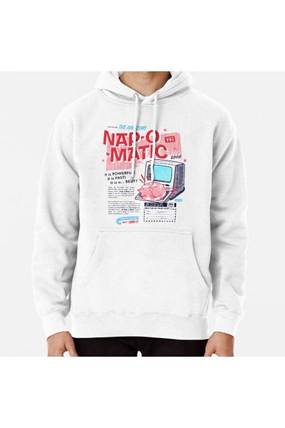 Hvit Stein Hanorac imprimat Nap-O-Matic