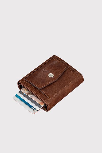 Garbalia Светлокафяв мъжки портфейл - Малта механизъм, отделение за монети