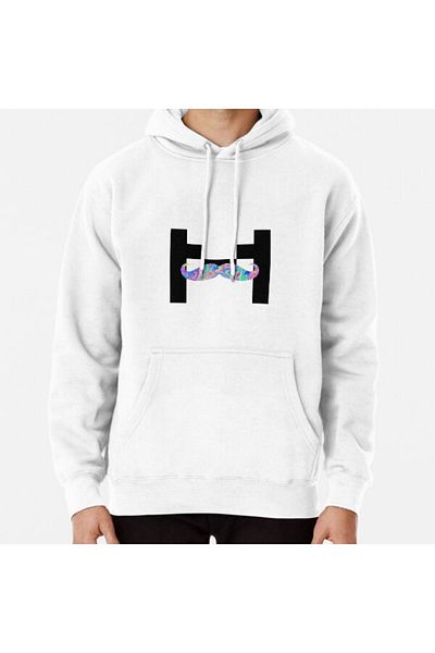 Hvit Stein Markiplier Trippy Logo Printed Sweatshirt