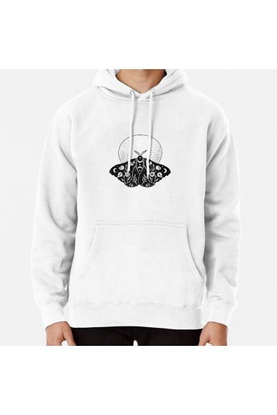 Hvit Stein Luna and Moth - Black Printed Sweatshirt