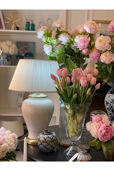 Dekordan House Beyaz Seramik Abajur