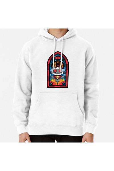 Hvit Stein Lamb Stained Glass Printed Sweatshirt