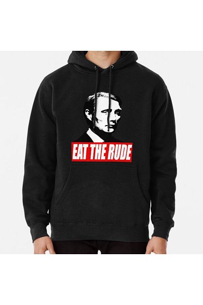 Hvit Stein Суитшърт с щампа EAT THE RUDE - Hannibal [Тъмен фон]