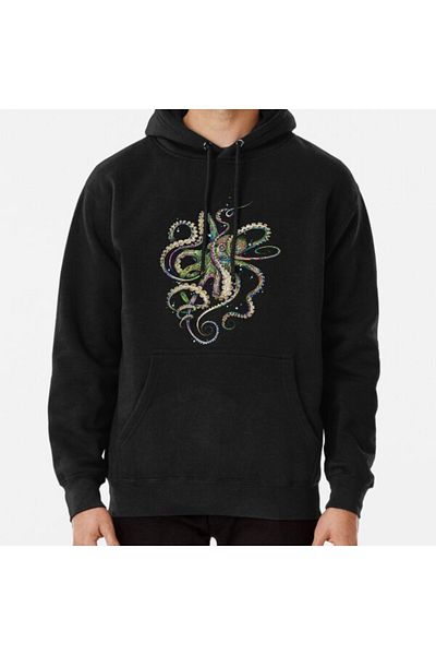 Hvit Stein Φούτερ με στάμπα Octopsychedelia