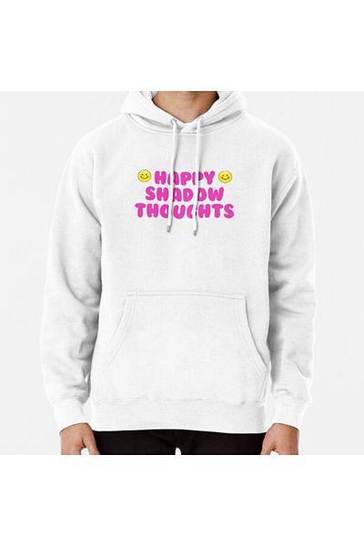 Hvit Stein Φούτερ με στάμπα Happy Shadow Thoughts