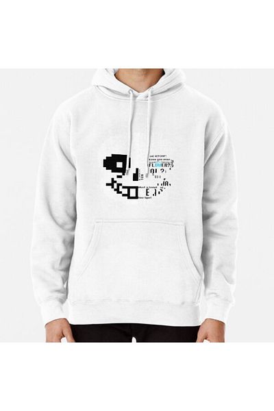 Hvit Stein Φούτερ με στάμπα Undertale Sans Shirt