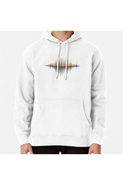 Hvit Stein Φούτερ Nature's Music - Sound Wave Printed