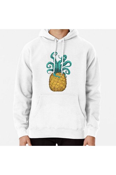 Hvit Stein Φούτερ με στάμπα Octopus Pineapple