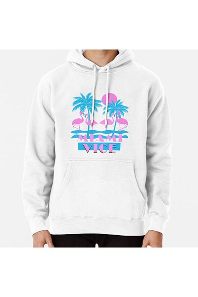 Hvit Stein Φούτερ με στάμπα Miami Vice - Flamingo Florida