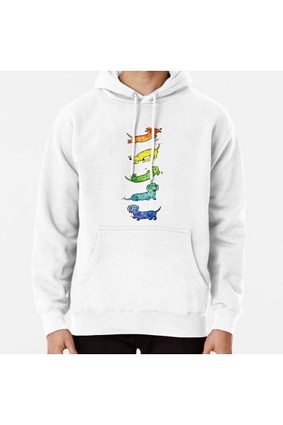 Hvit Stein Watercolor Dachshunds Printed Sweatshirt