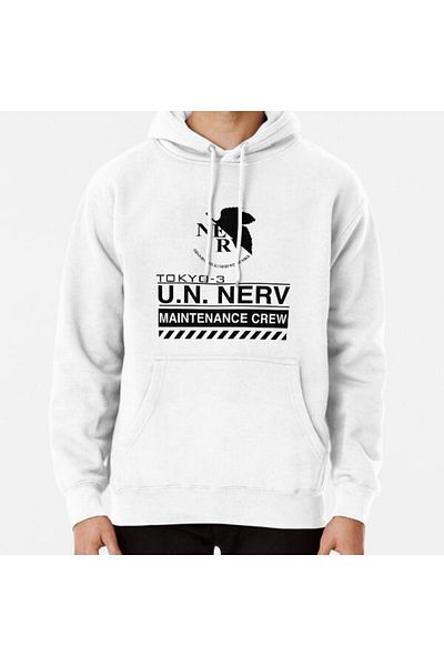 Hvit Stein Hanorac imprimat TOKYO-3 NERV