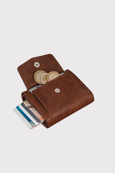 Garbalia Светлокафяв мъжки портфейл - Малта механизъм, отделение за монети