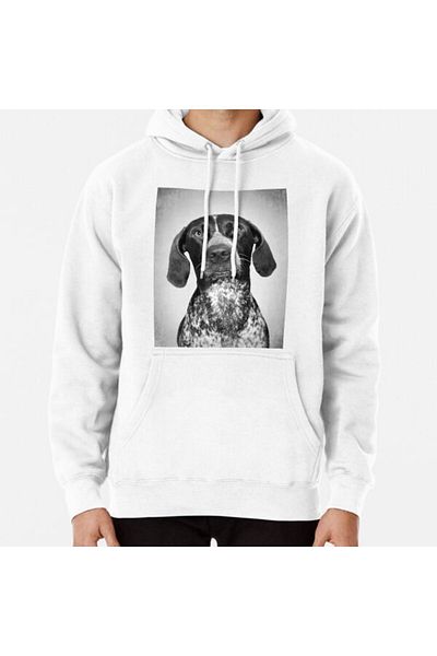 Hvit Stein Câine English Pointer - BW Vintage - Hanorac imprimat D50