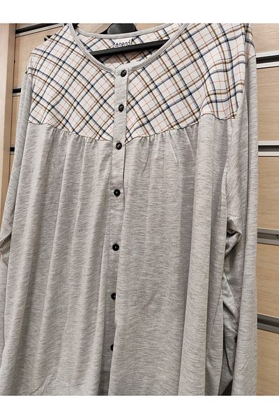 Nena 100% Cotton Front Buttoned Long Sleeve Large Size Women's Pajamas Set