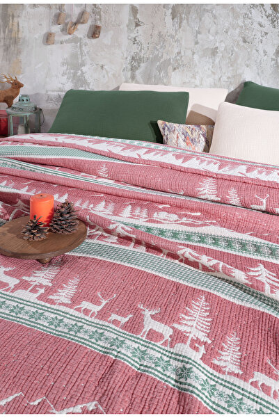 destinyhometex New Year Patterned 6 Layers Muslin Fringeless 170X230 Quilt