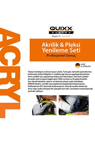 QUIXX Pleksi Çizik Giderici Set