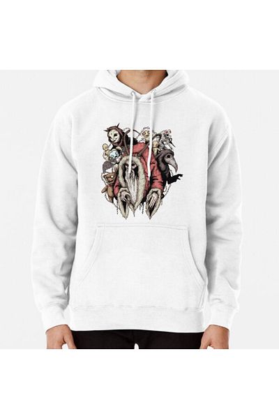 Hvit Stein Hanorac imprimat Krampus 2.0