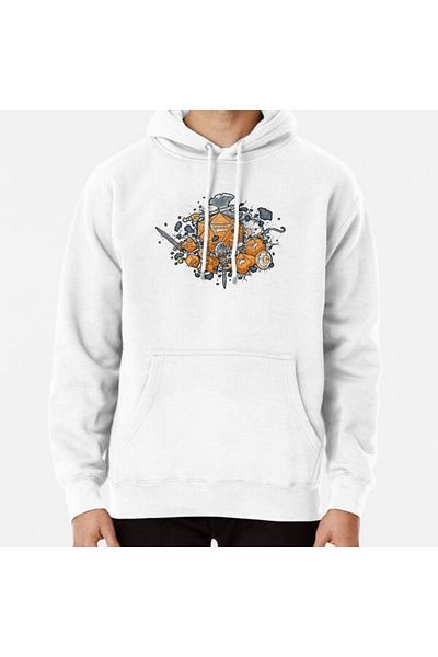 Hvit Stein Φούτερ RPG United Printed