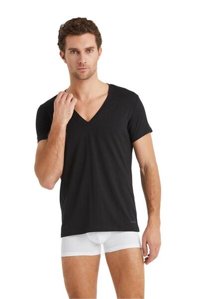 Blackspade 9212 White Cotton Deep V-Neck Short Sleeve Men's T-shirt