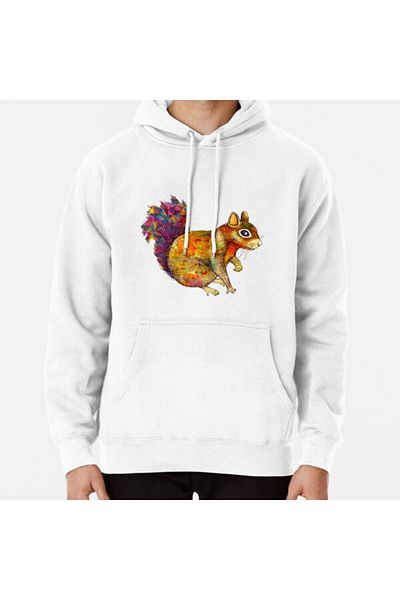 Hvit Stein Φούτερ με στάμπα Squirrel Art
