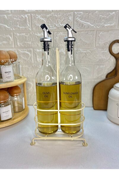 MODA OZY 2'li Metal Stantlı 750ml Sıvıyağ /Zeytinyağı Şişesi Şeffaf Etiketli ...
