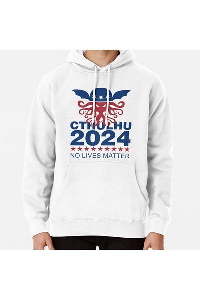 Hvit Stein Φούτερ με στάμπα Cthulhu 2024 No Lives Matter
