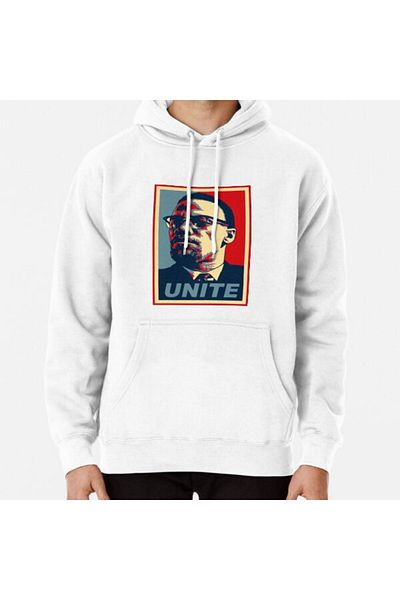 Hvit Stein Φούτερ με στάμπα Malcolm X