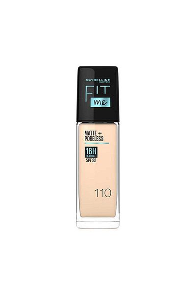 Maybelline New York كريم أساس Fit Me Matte & Poreless 16H Oil Control مع عامل حماية من الشمس SPF 22 - 110
