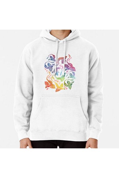 Hvit Stein Φούτερ με στάμπα Dragon Fire Dark Rainbow