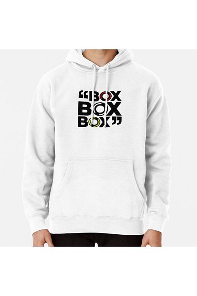 Hvit Stein Φούτερ με στάμπα 'box Box Box'