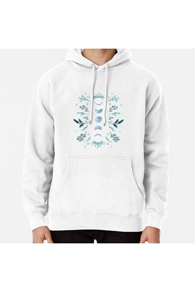 Hvit Stein Hanorac cu imprimeu Moonlit Garden-Teal Snow